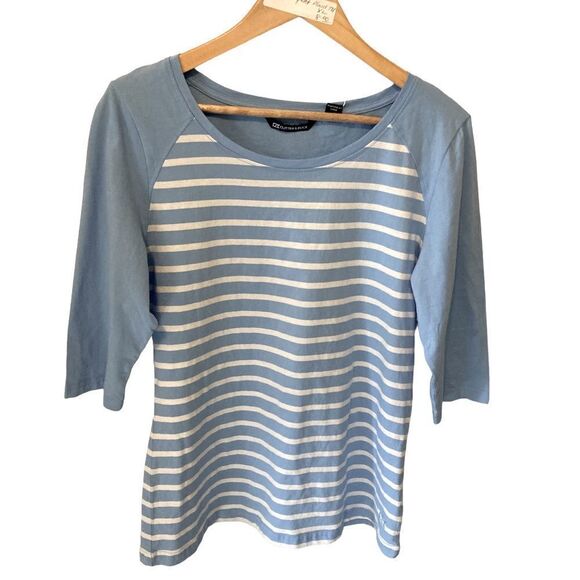 NWT Cutter & Buck Blue & White 3/4 sleeve Top Large - Picture 1 of 7